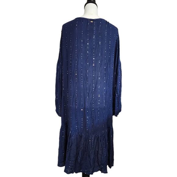 PilyQ Angelica Sequin Tunic Cover Up Island Blue‎ Size M/L - Picture 3 of 8